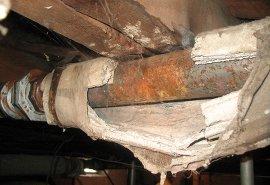 Asbestos pipe lagging